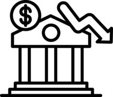 Bank Line Icon Design vector