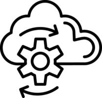 Cloud Processing Line Icon Design vector