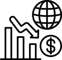 Recession Line Icon Design vector