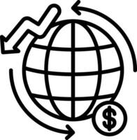 Global Economy Line Icon Design vector
