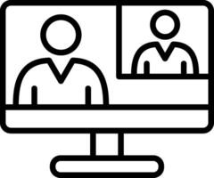 Videoconference Line Icon Design vector