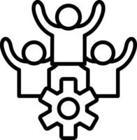 Team Support Line Icon Design vector