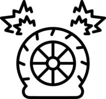 Flat Tire Line Icon Design vector
