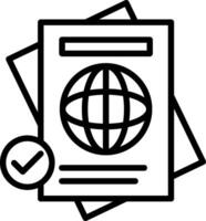 Passport Line Icon Design vector