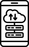 Cloud Storage Line Icon Design vector