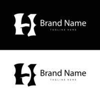 Letter H logo in simple style black alphabet H illustration template vector