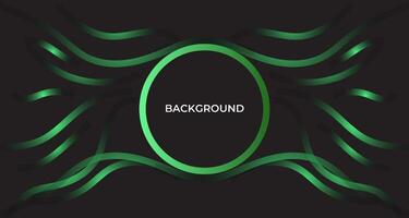 Background black and green soft line tech gradient vector
