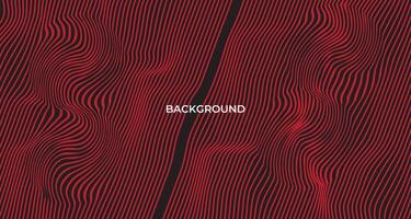 Red wavy lines abstract minimal elegant dark background vector