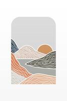 Abstract landscape Boho Art Background vector