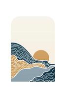 Abstract landscape Boho Art Background vector