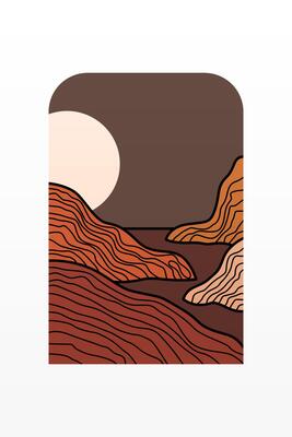 Abstract landscape Boho Art Background