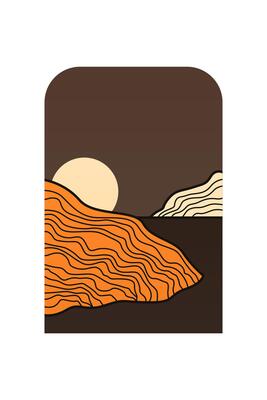 Abstract landscape Boho Art Background
