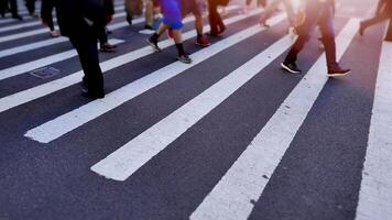 Pedestrians Commuting on Crowded Street in Rush Hour Traffic video