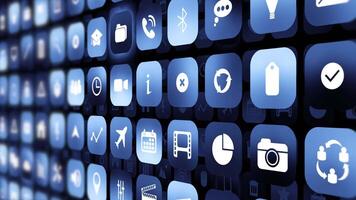 Smart Phone Display Showing Software App Icons Application Background video