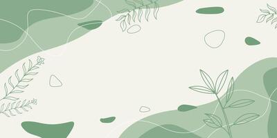 Hand Drawn Aesthetic Green Background vector