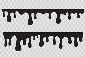 Dripping Paint molten splash, liquid flow abstract shape stain seamless pallern decoration, border. Fluid trickle, stencil. vector