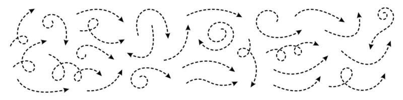 Curved dotted arrow. Zigzag arrow stripes design with dotted lines. vector