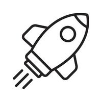Rocket icon. Simple outline rocket sign. Rocket launched icon. vector