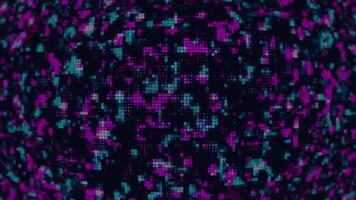 Digital background. Animated abstract technology dark background. glowing random dots and Circles. Data, hi-tech concept. virtual space. Looped stock animation motion graphics design footage. video
