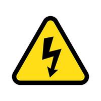 High voltage sign with lightning. vector