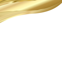 Abstract shiny color gold wave design element png