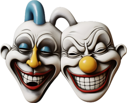 ヨネザワHAPPY'N SAD MAGIC FACE CLOWN ブリキ　当時物 s-l1200.png