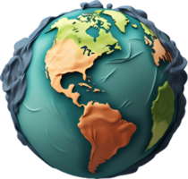 earth globe with continents on it, transparent background png
