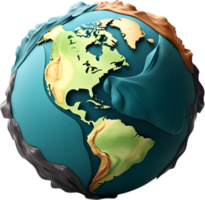 earth globe with continents on it, transparent background png