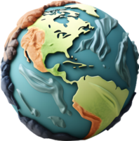 earth globe with continents on it, transparent background png