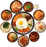 a plate with various types of food on it png