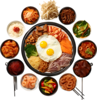 a plate with various types of food on it png