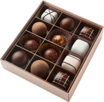 chocolates in a box on a transparent background png