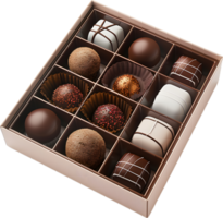 chocolates in a box on a transparent background png