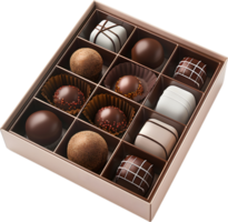 chocolates in a box on a transparent background png