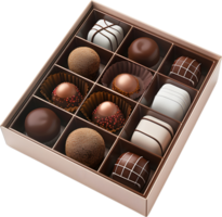 chocolates in a box on a transparent background png