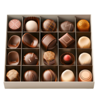 chocolates in a box on a transparent background png