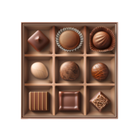 chocolates in a box on a transparent background png