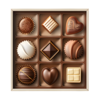 chocolates in a box on a transparent background png