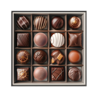 chocolates in a box on a transparent background png