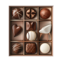 chocolates in a box on a transparent background png