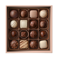chocolates in a box on a transparent background png