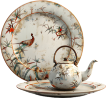 tea set with a cup and saucer png