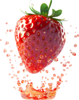 a strawberry is shown on a transparent background png