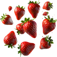 a strawberry is shown on a transparent background png