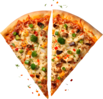 a pizza with broccoli and cheese on it png