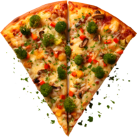 a pizza with broccoli and cheese on it png