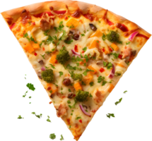 a pizza with broccoli and cheese on it png