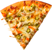 a pizza with broccoli and cheese on it png