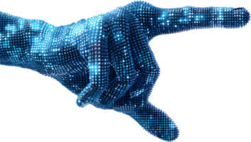 a hand with a dot pattern on it png