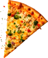 a pizza with broccoli and cheese on it png